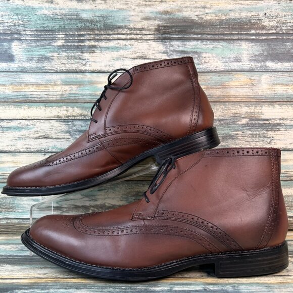 Nunn Bush Wingtip Dress Boots Mens 11 Brown Leather Lace Up Brogue Work Comfort main image 8